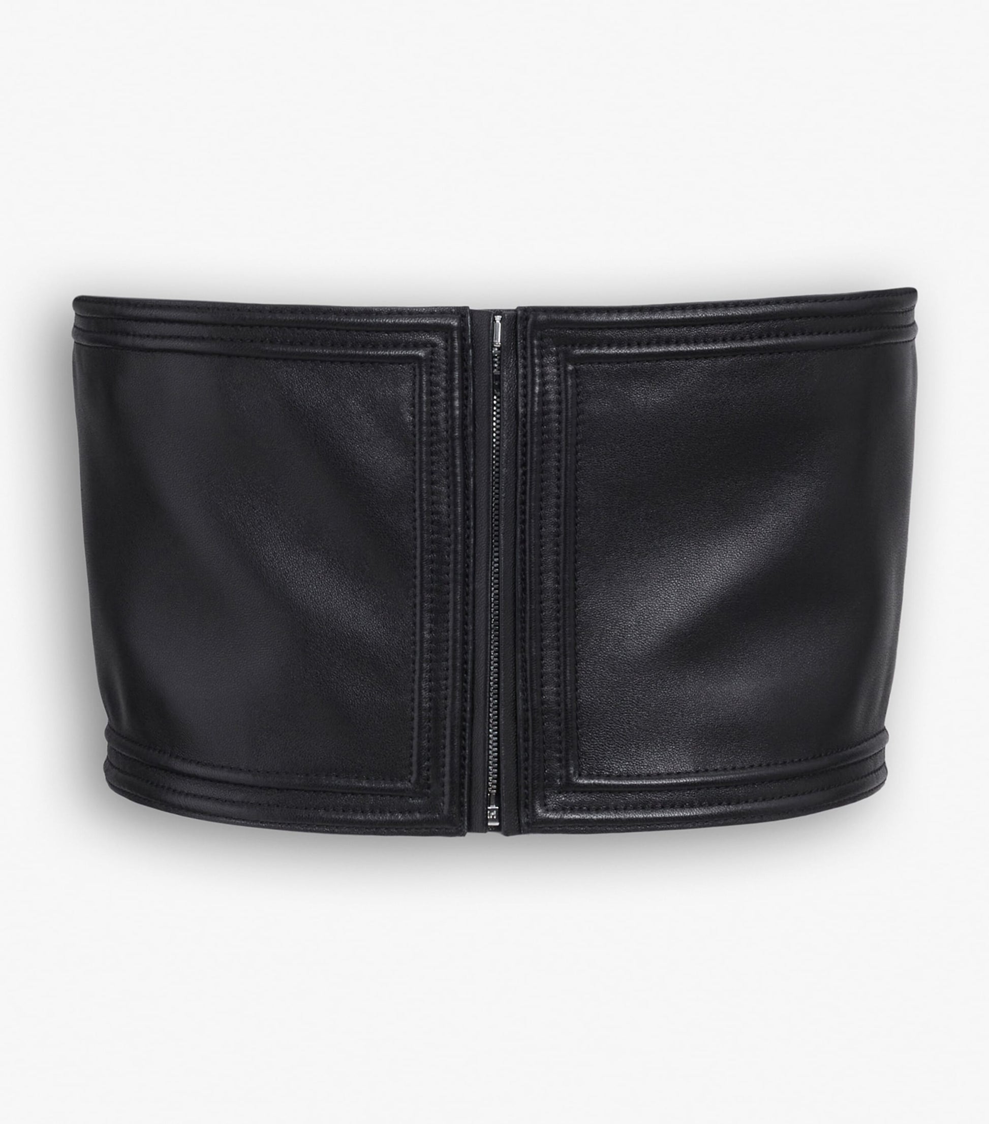 Alaïa Black Lambskin Leather Bustier Bandeau Top