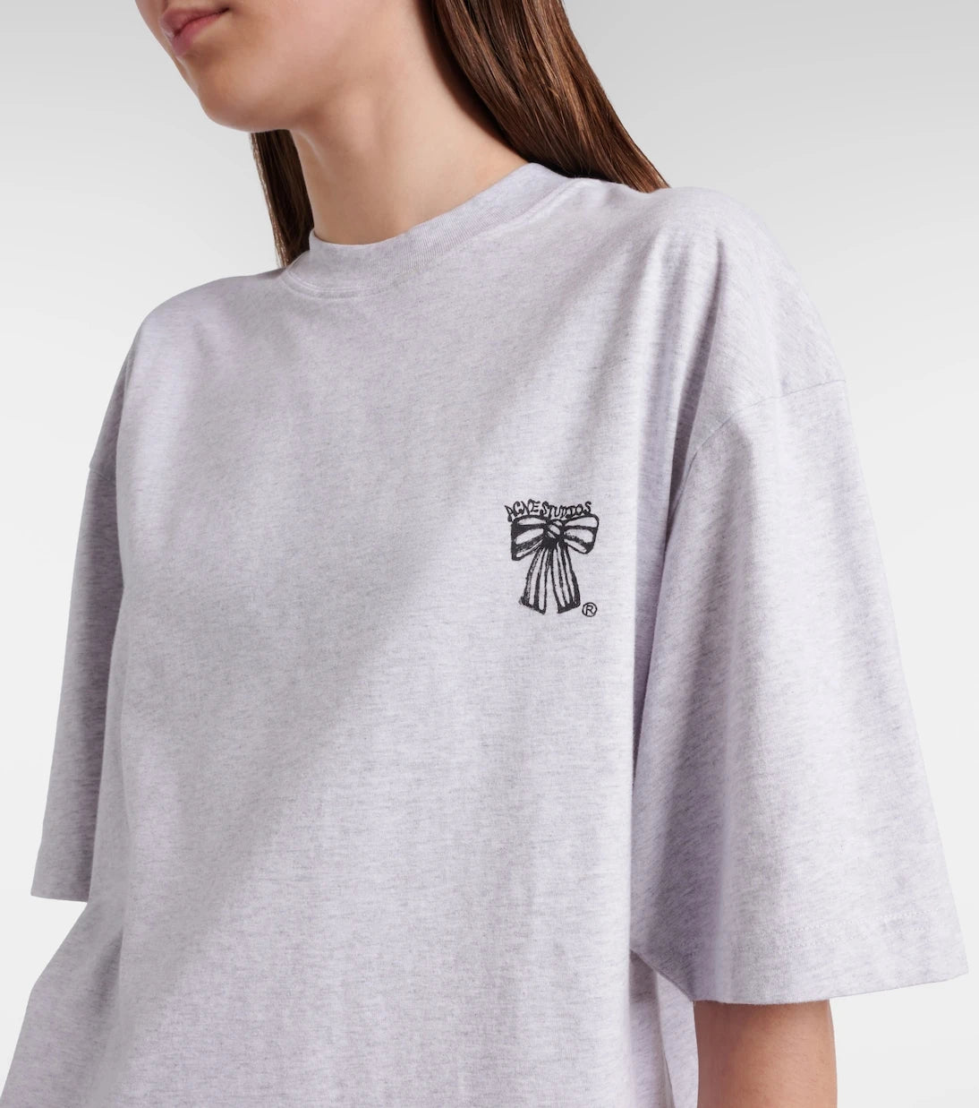 Acne Studios - تي شيرت جيرسيه قطني بشعار