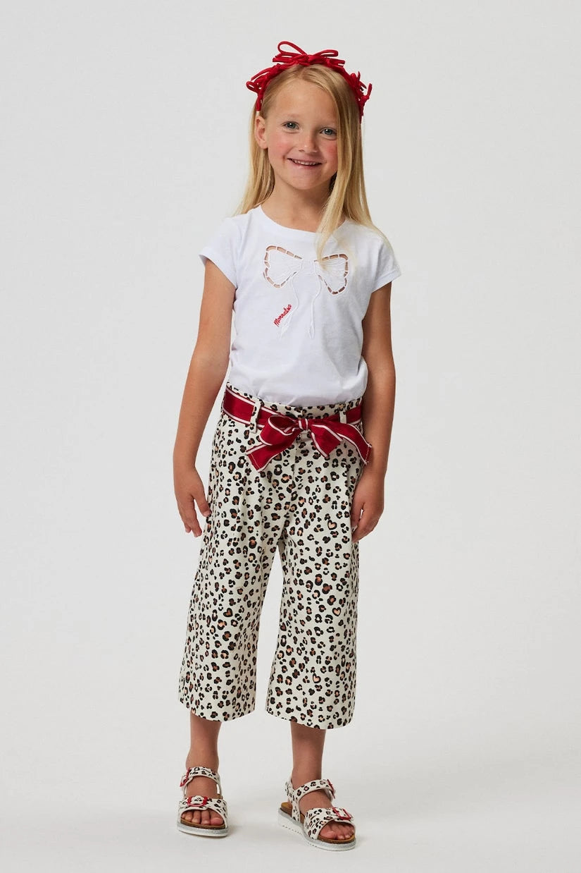 Monnalisa - Leopard-print cotton-blend pants