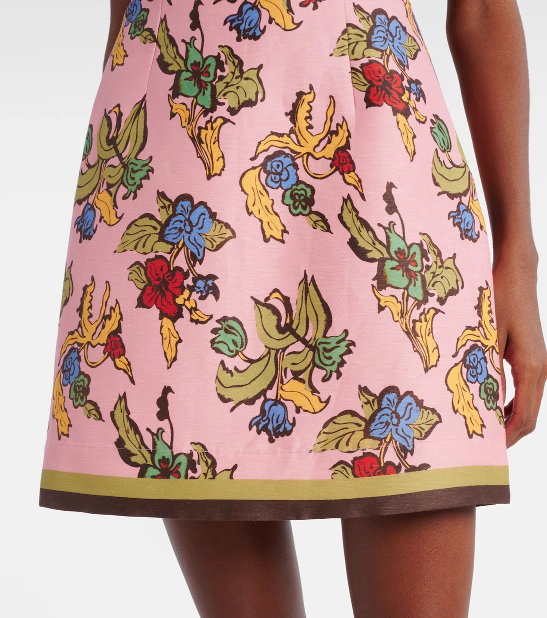 Alémais - Floral halterneck linen-blend minidress