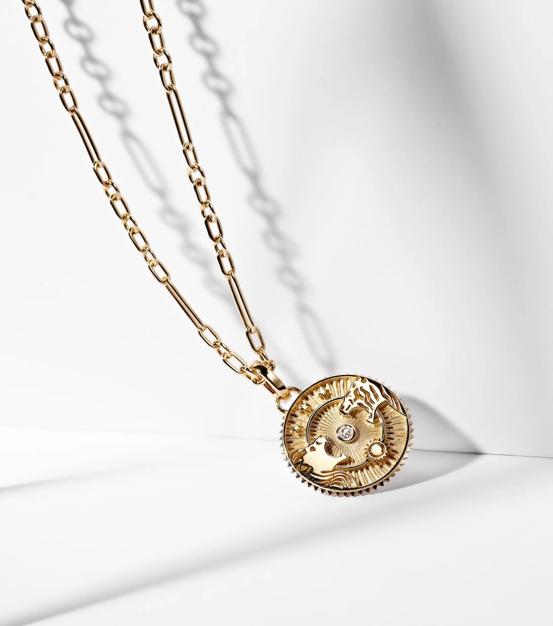 FoundRae - Strength 18kt gold pendant necklace with diamond