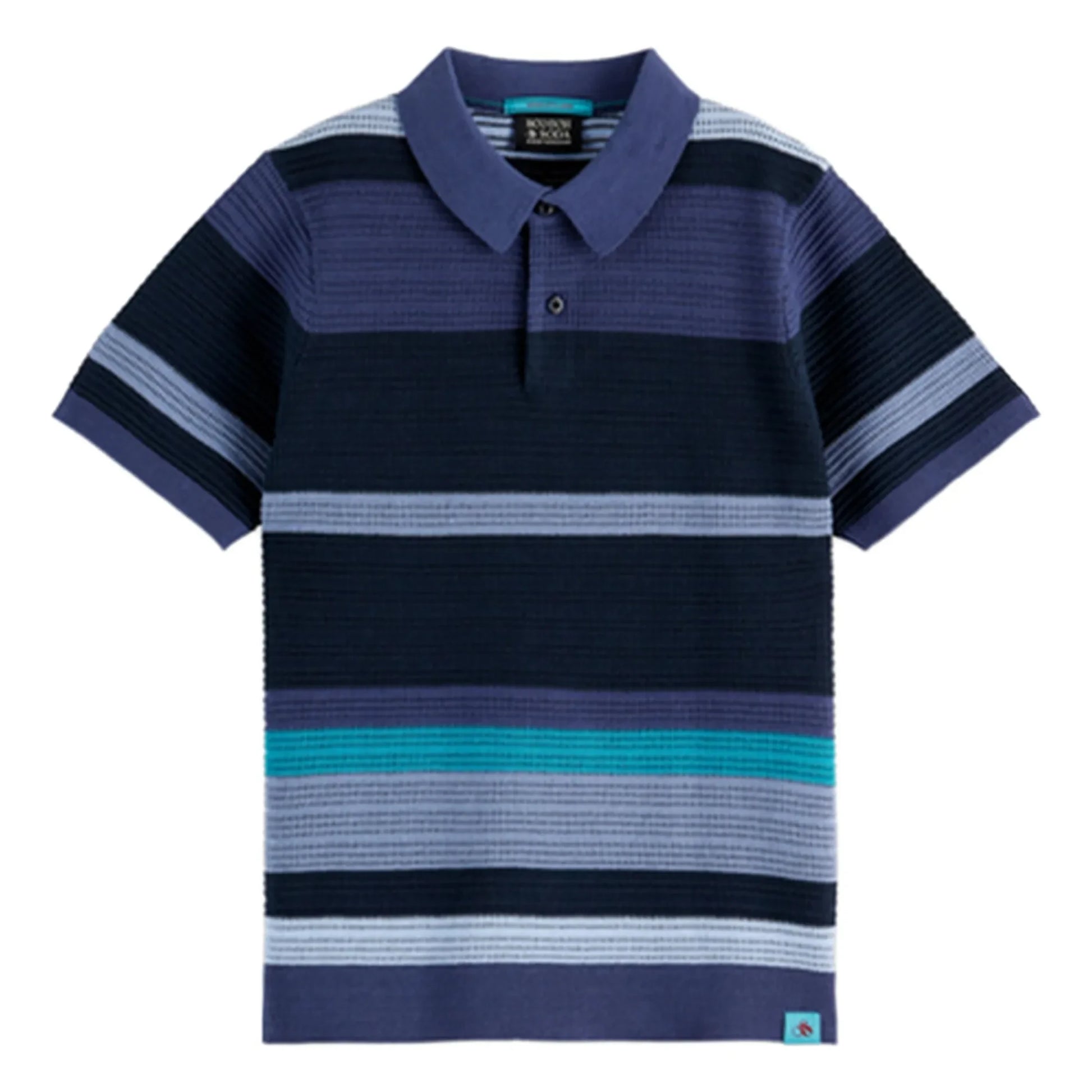 Scotch & Soda - Striped Knit Polo | Blue