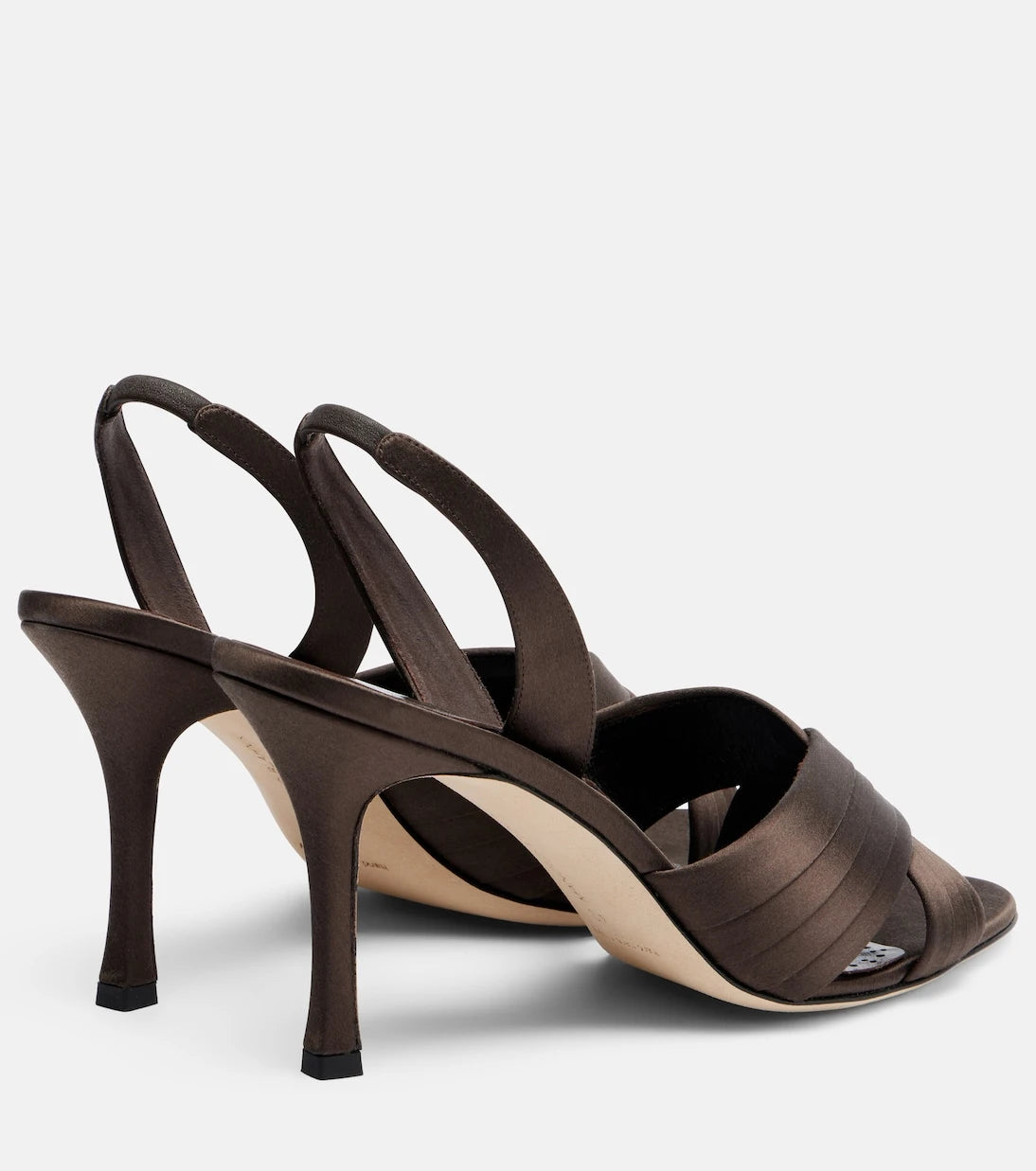 Manolo Blahnik - Viera satin slingback sandals