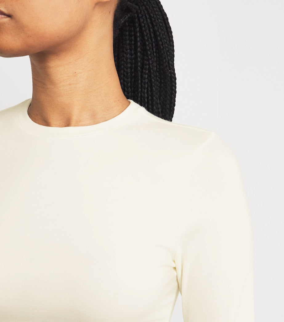 Skims Ivory Cotton Jersey Long-Sleeve T-Shirt