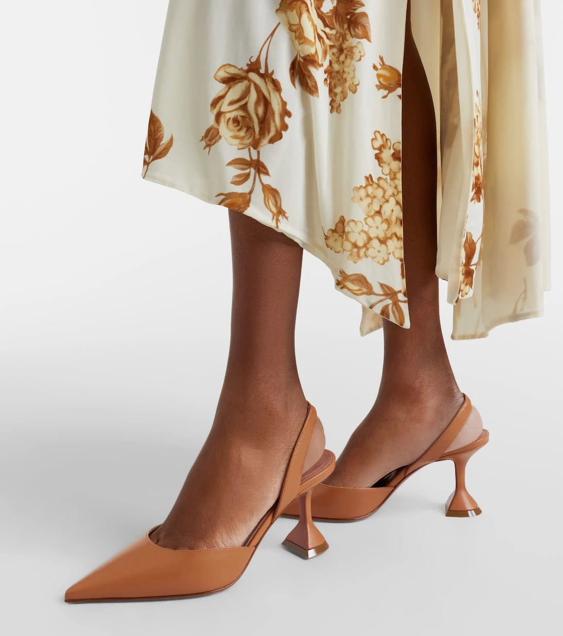 Amina Muaddi - Holli 70 leather slingback pumps