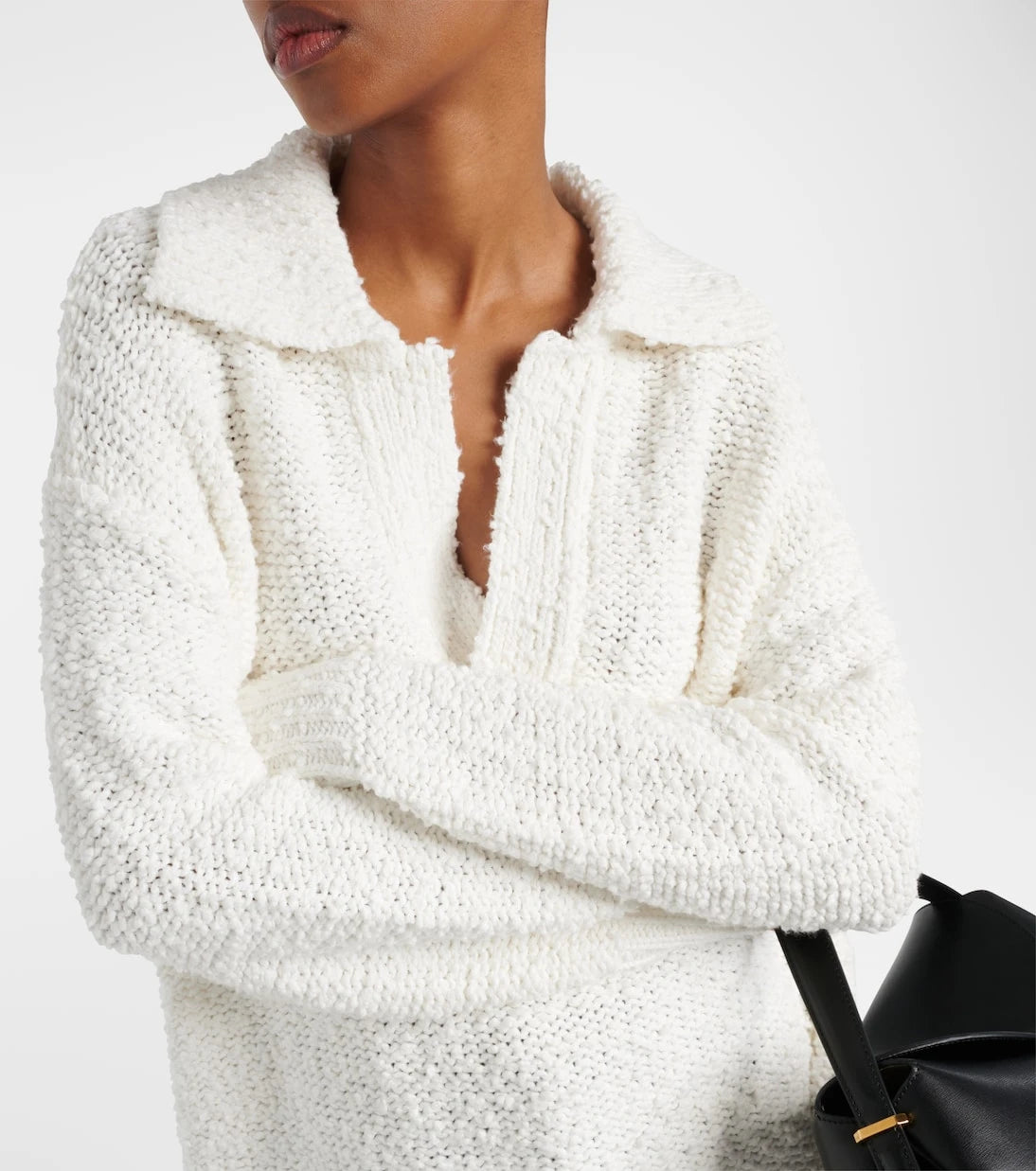 Joseph - Textured cotton-blend polo sweater