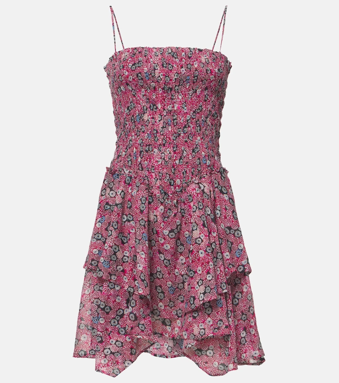 Marant Etoile - Anka printed smocked cotton minidress