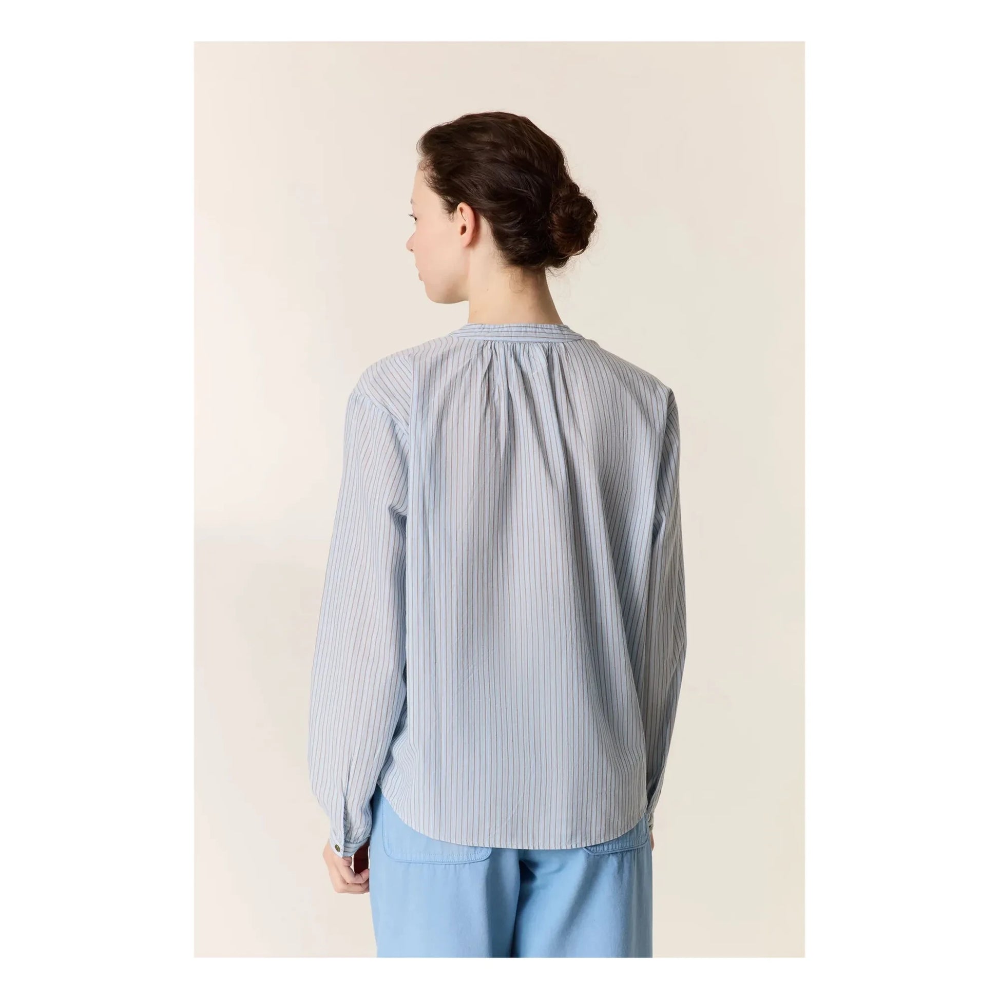 Leon & Harper - Cirus Stripes Organic Cotton Blouses | Blue