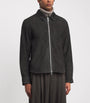 Officine Generale Black Suede Zip Overshirt