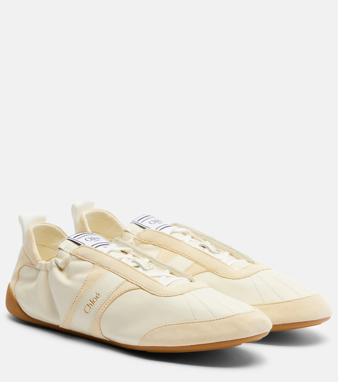 Chloé - Chloé Kick leather and suede sneakers