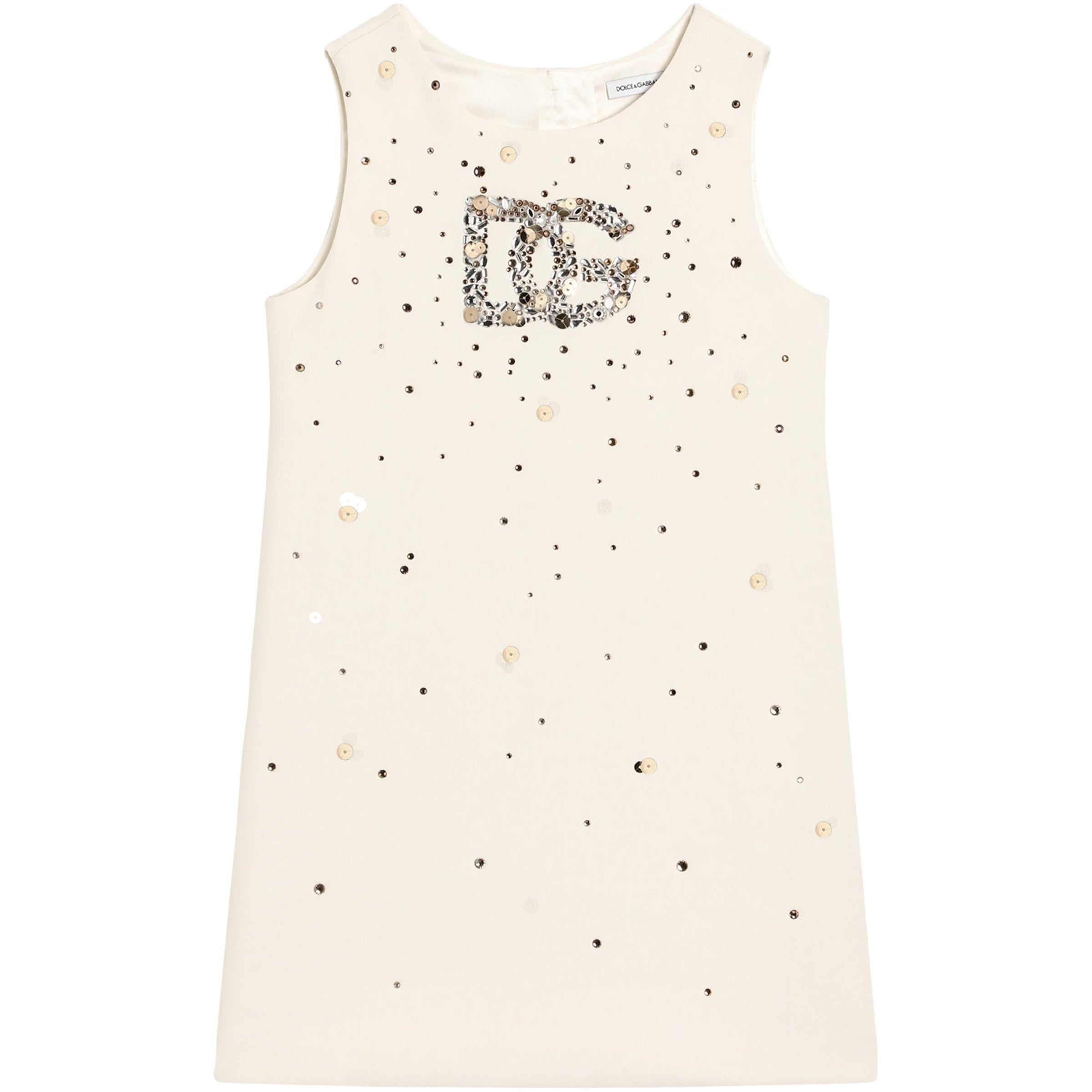 Dolce & Gabbana Kids Embellished Logo Dress (8-12 Years)