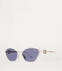Blue Anagram Hexagonal Sunglasses