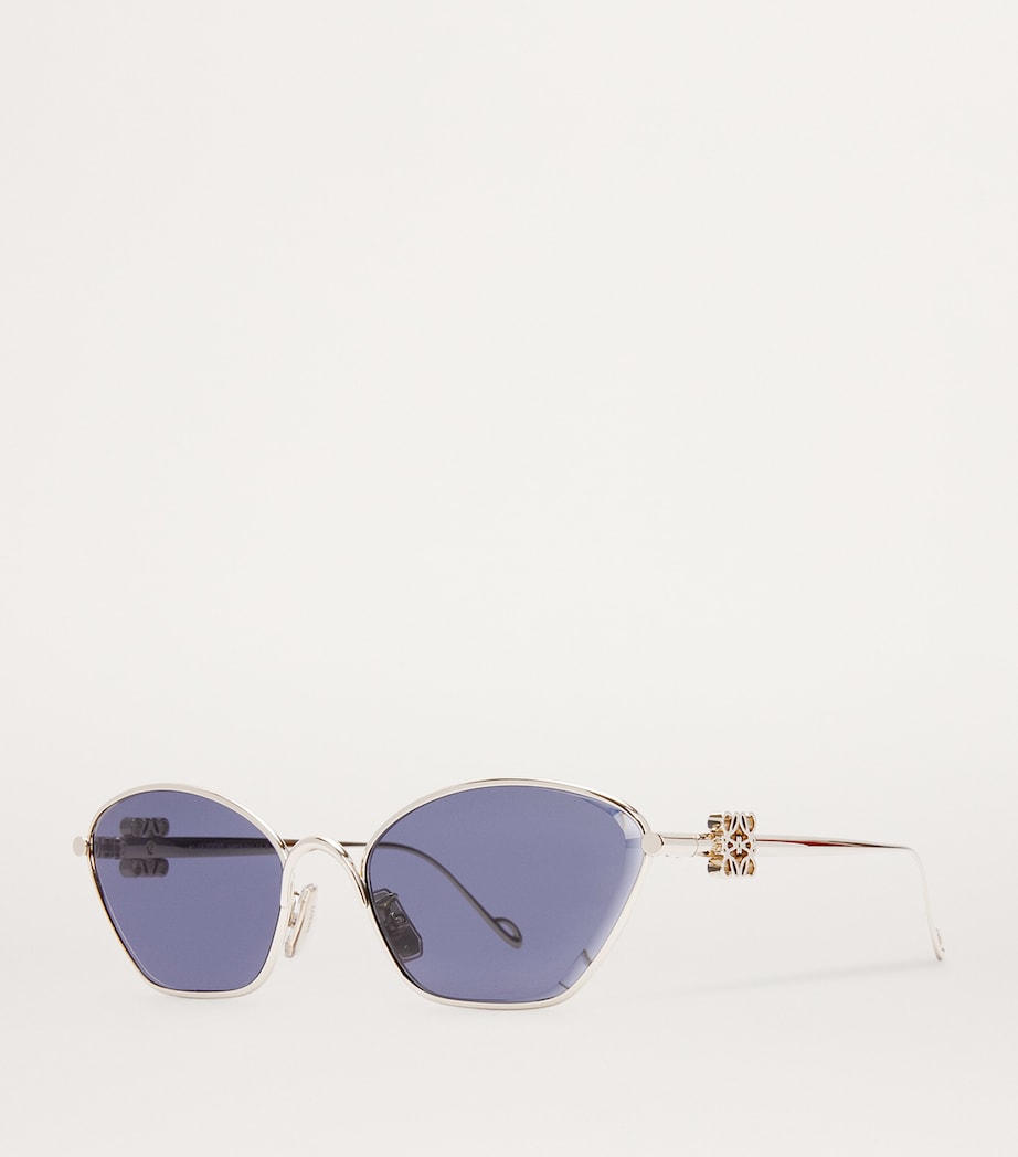 Blue Anagram Hexagonal Sunglasses