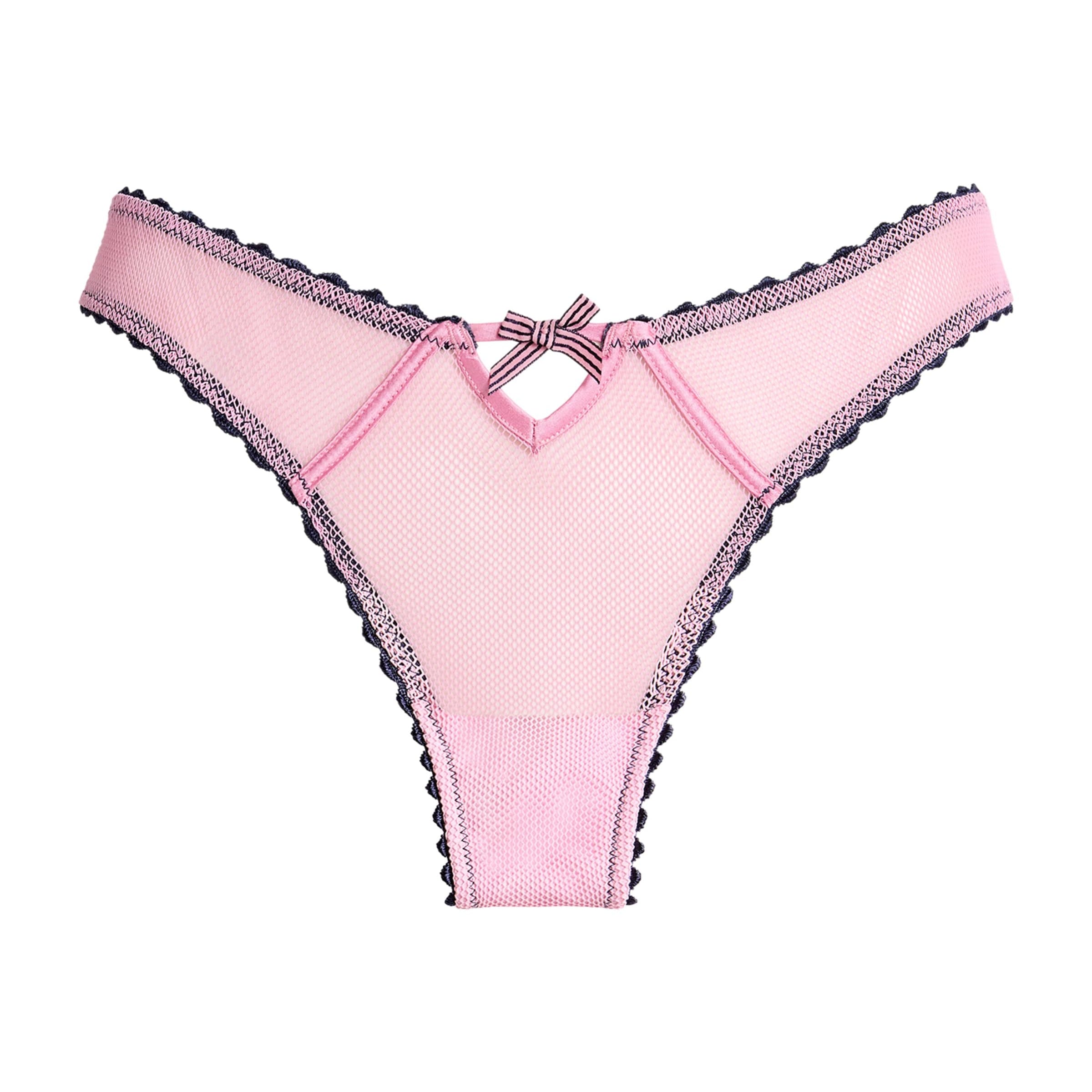 Fleur Du Mal Pink Fishnet Sabrina Thong