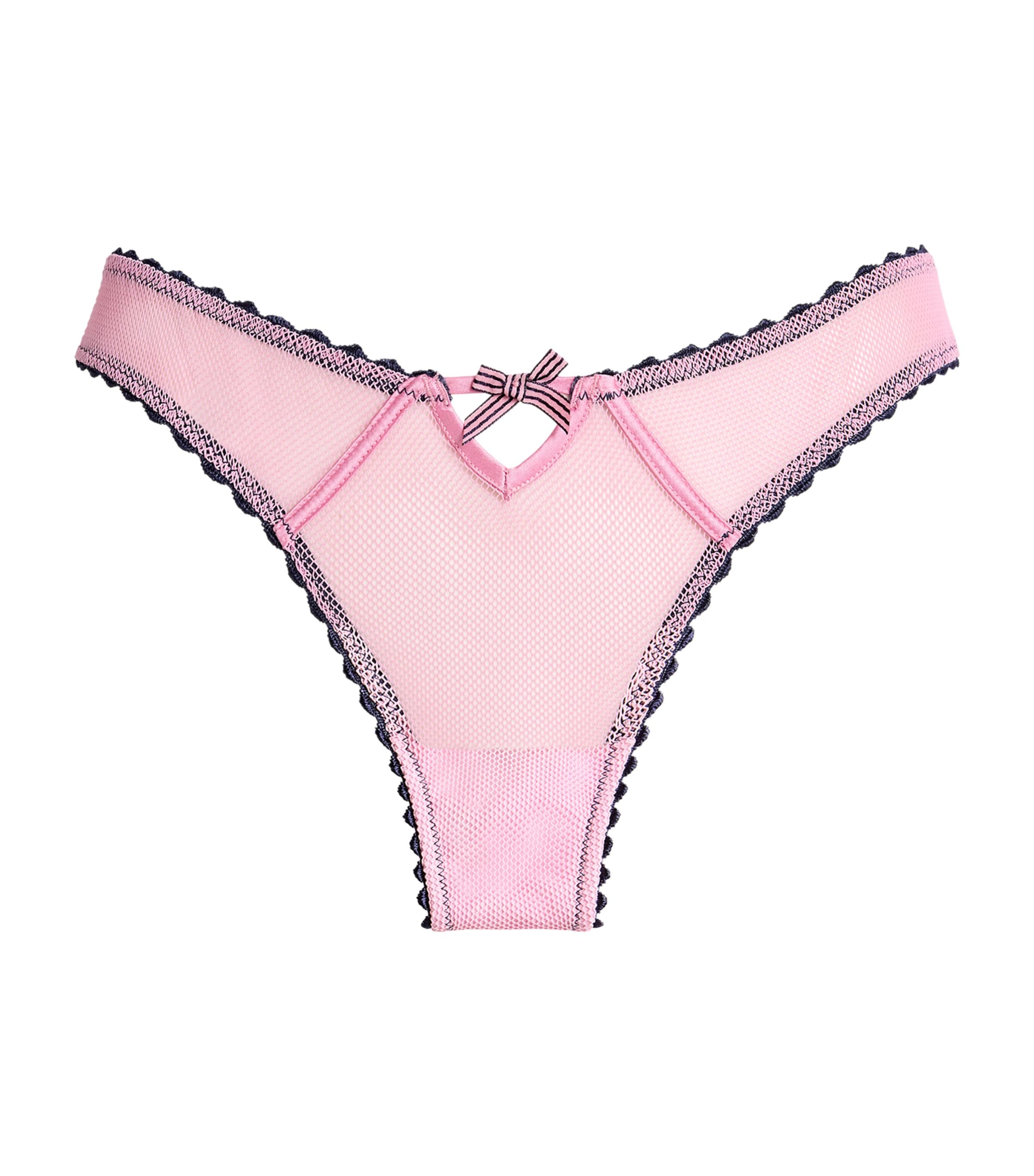 Fleur Du Mal Pink Fishnet Sabrina Thong