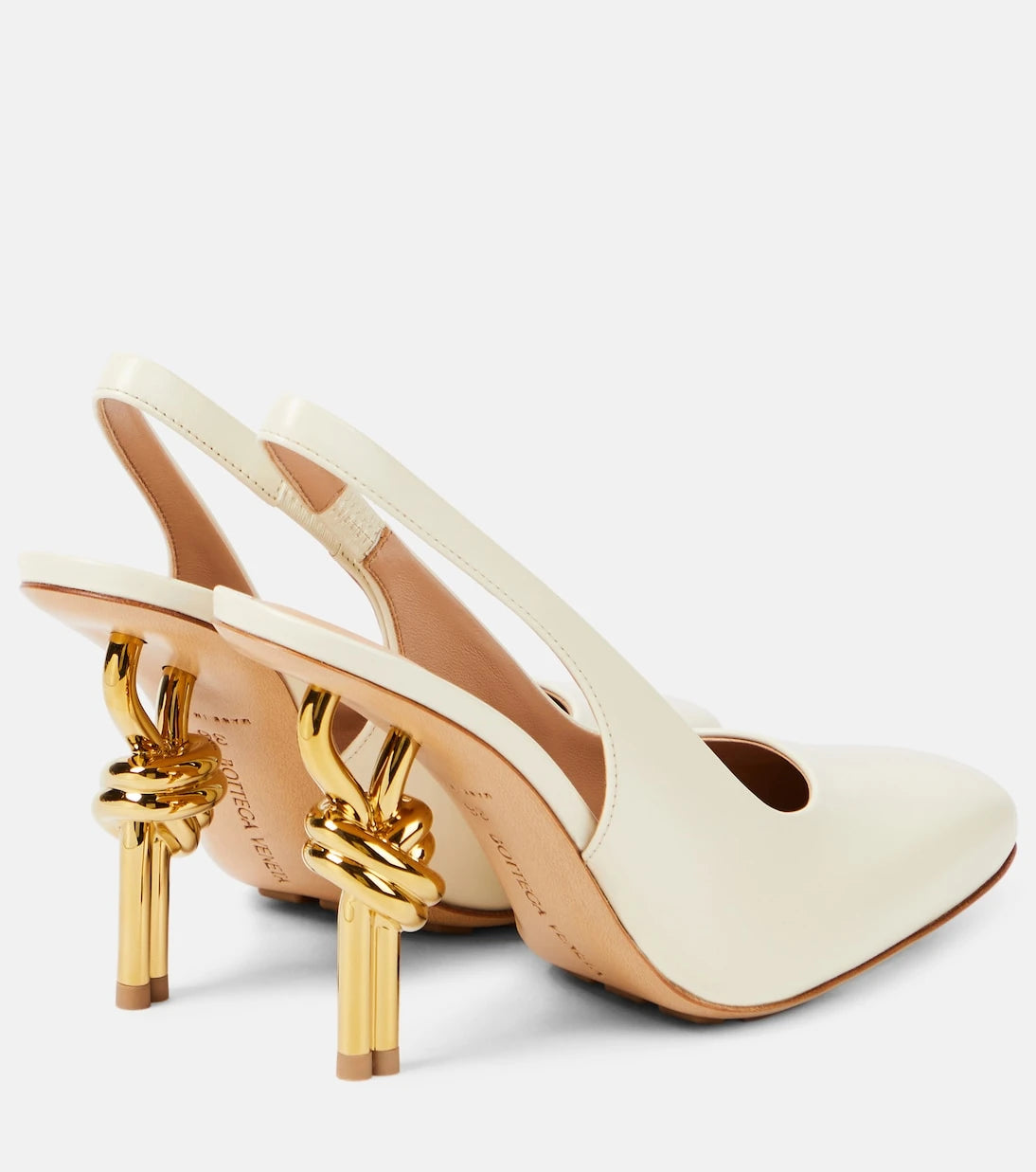 Bottega Veneta - Knot leather slingback pumps