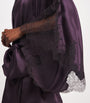 Carine Gilson Purple Silk Lace-Detail Short Robe
