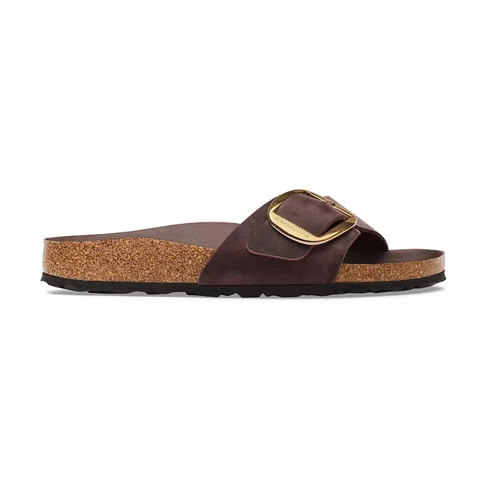 Birkenstock чехли дамски от кожа Madrid Big Buckle Oiled Leather
