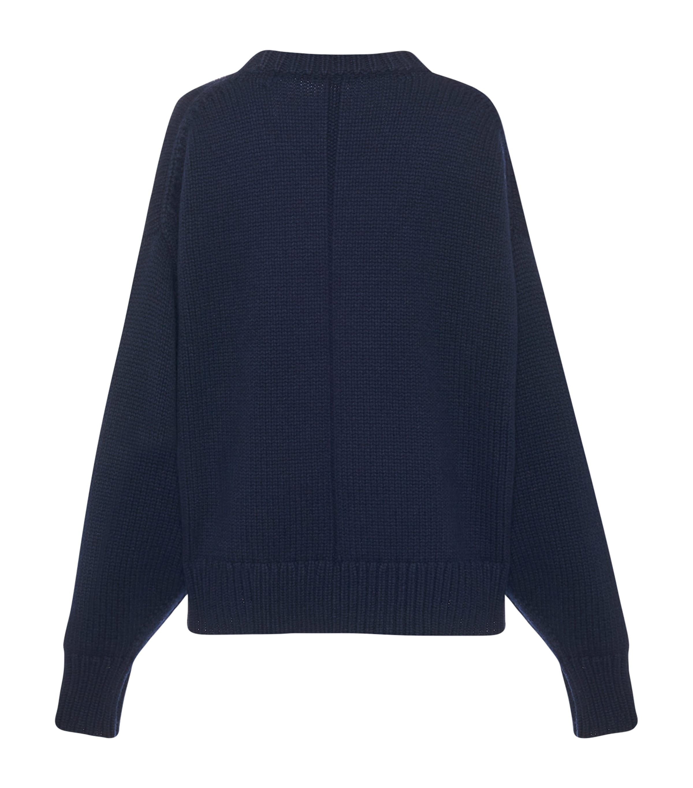 Navy Ophelia Wool-Cashmere Sweater