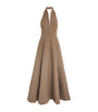 STAUD Beige Cotton-Blend Halterneck Stella Maxi Dress
