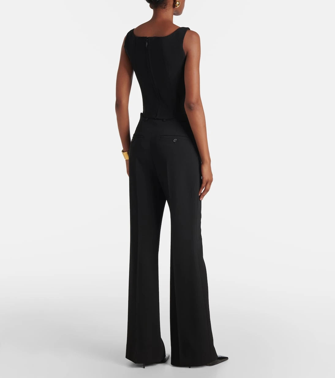 Costarellos - Jovie wool crêpe bustier