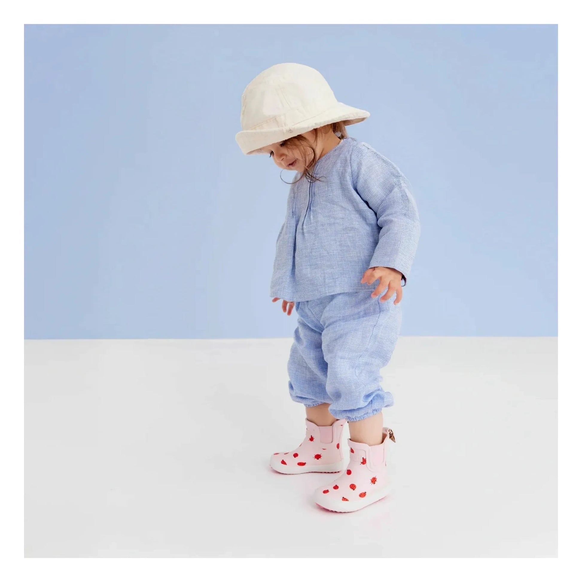 bisgaard - Baby Rubber Ladybird Rain Boots | Pale Pink