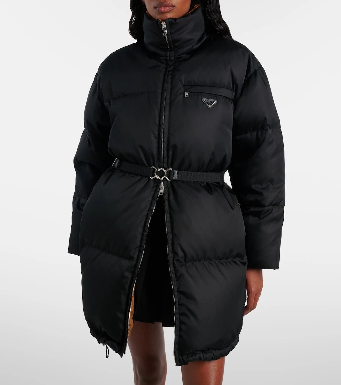 Prada - Re-Nylon belted down jacket