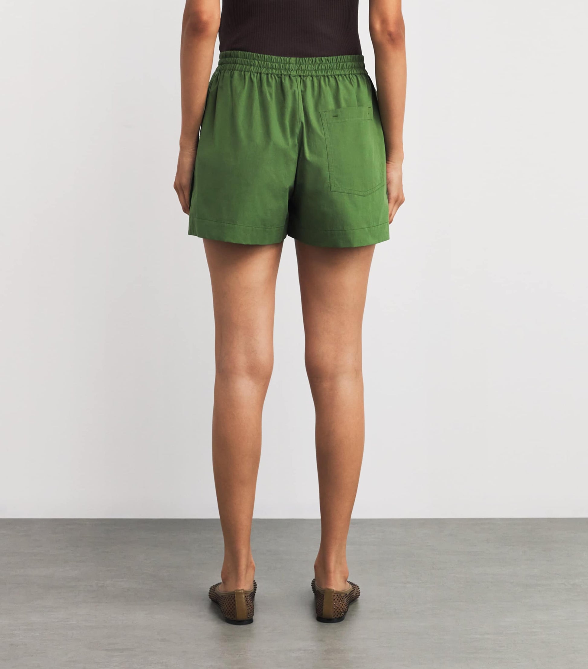 Matteau Green Organic Cotton Drawstring Shorts