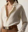 Ralph Lauren Collection Beige Silk Collared Blouse
