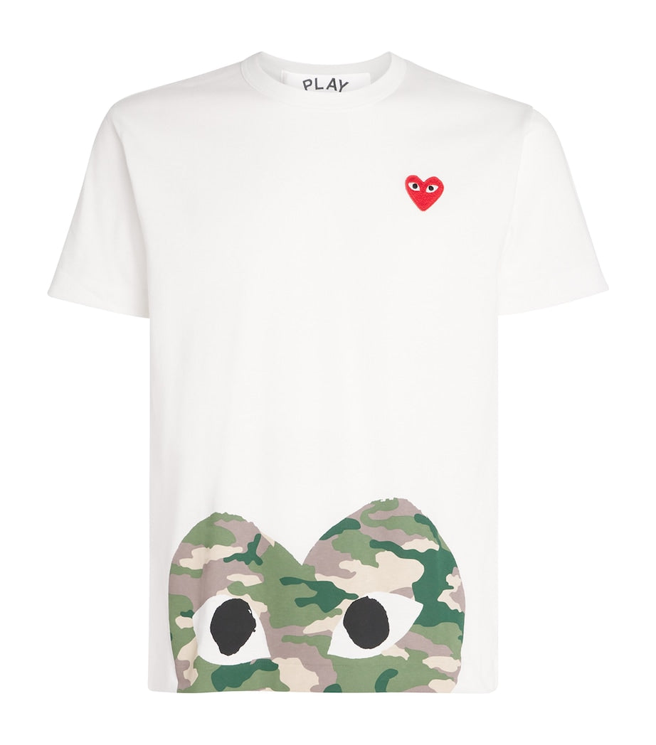 Comme Des Garçons Play Camouflage Half Heart Logo T-Shirt