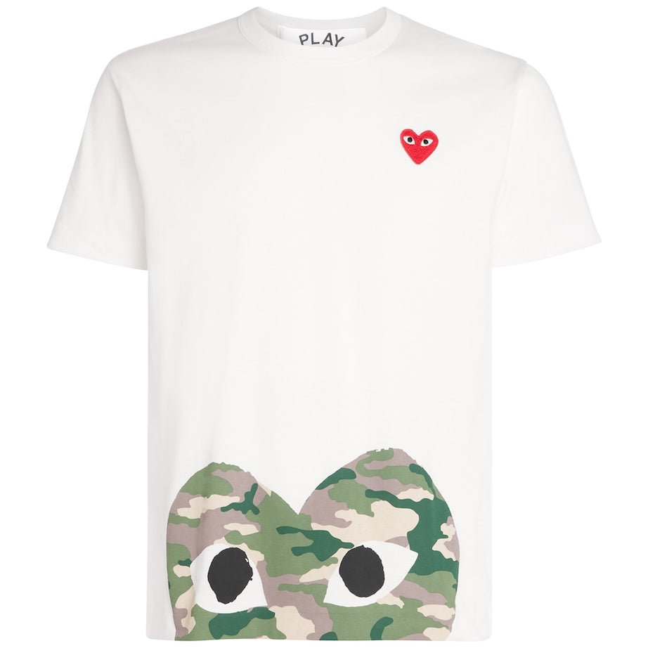 Comme Des Garçons Play Camouflage Half Heart Logo T-Shirt