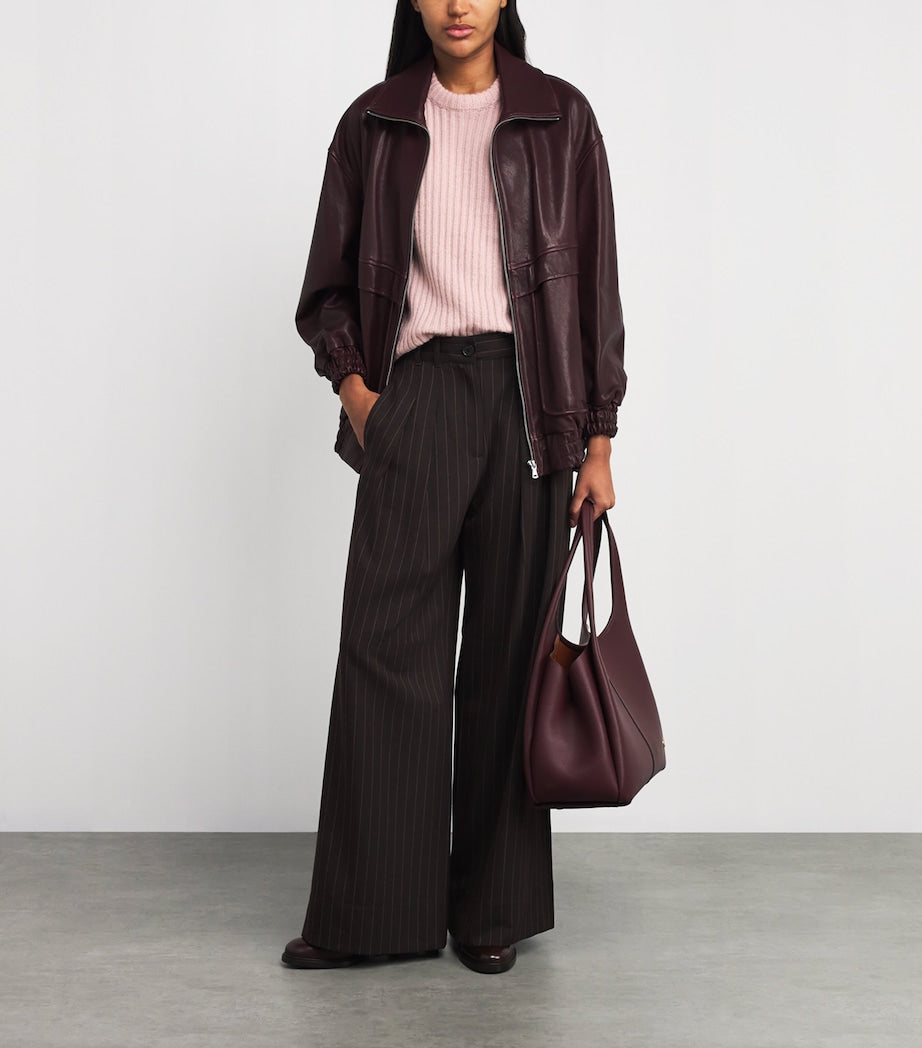 Pink Merino Wool-Blend Lofty Sweater