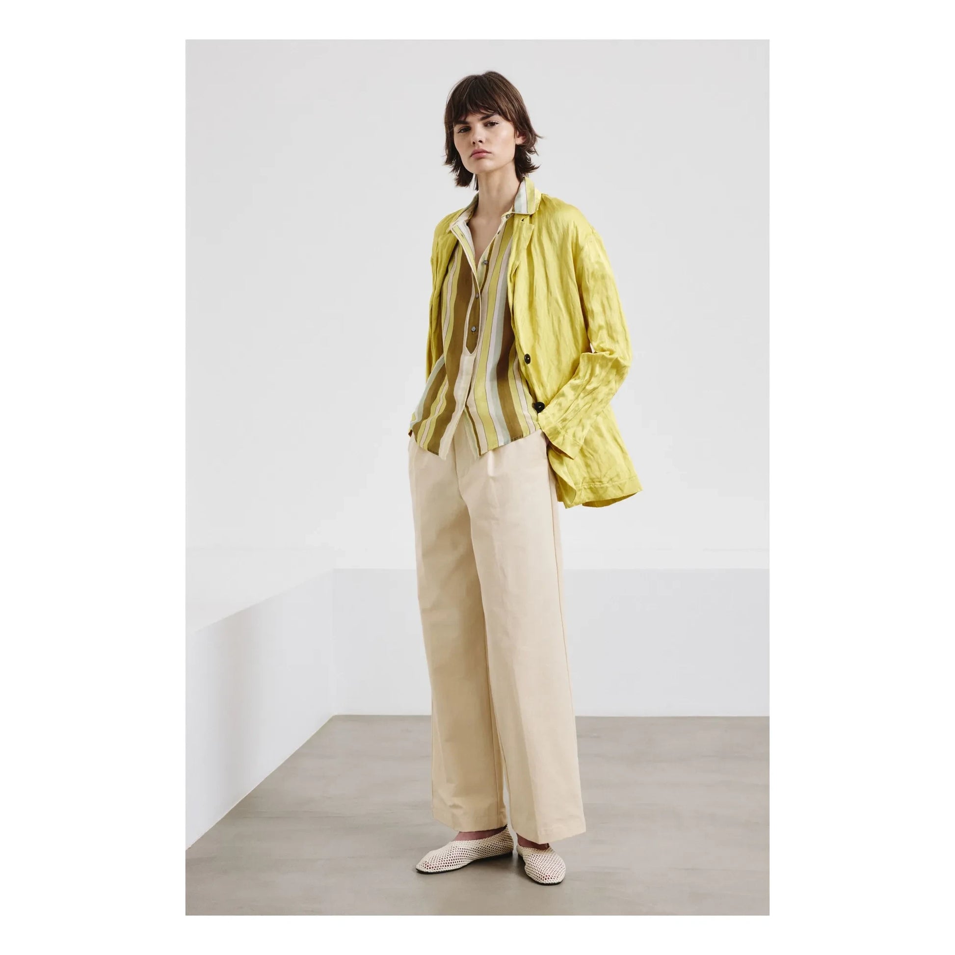 Pomandère - Poplin shirt | Anise green
