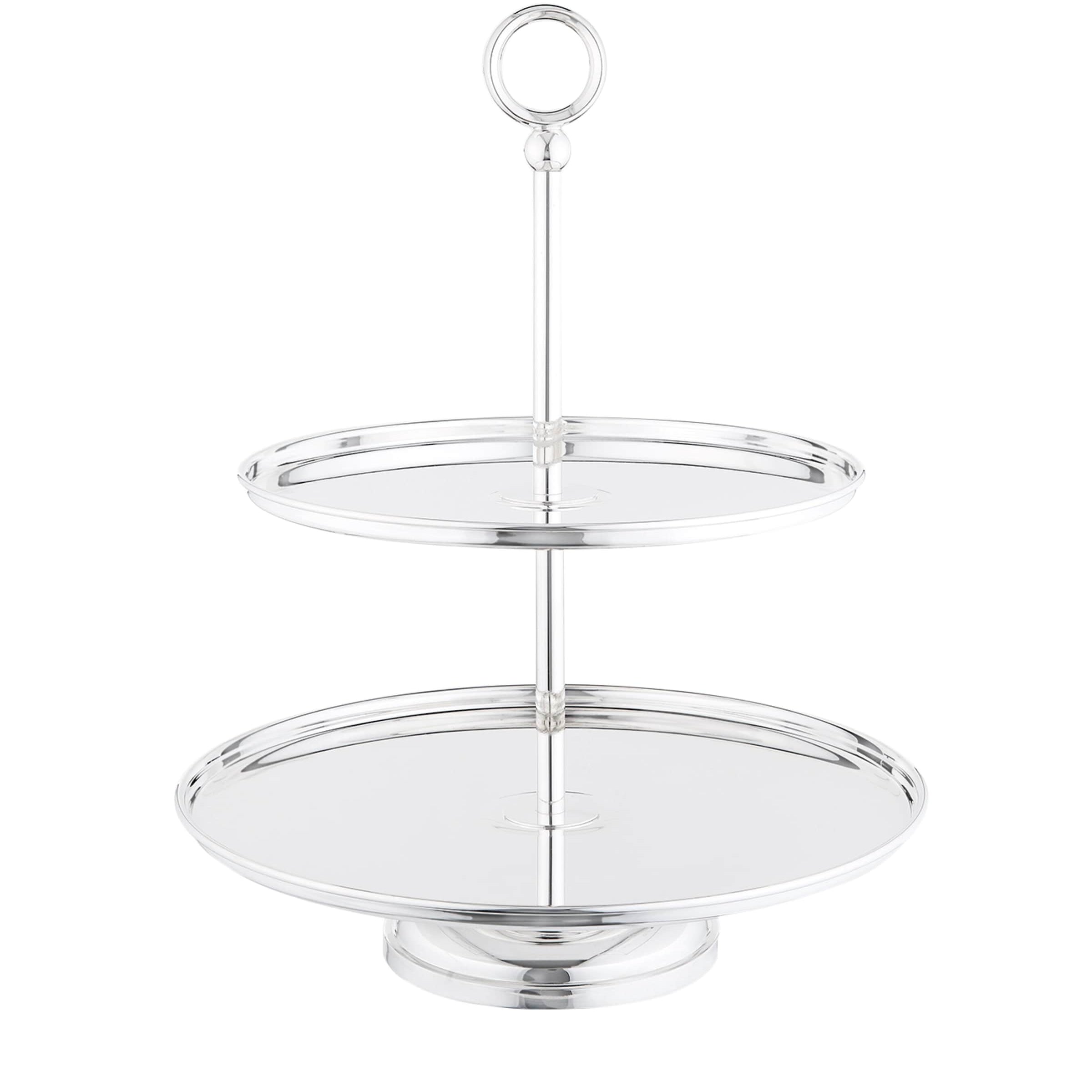 Greggio Silver-Plated Georgian 2-Tier Cake Stand