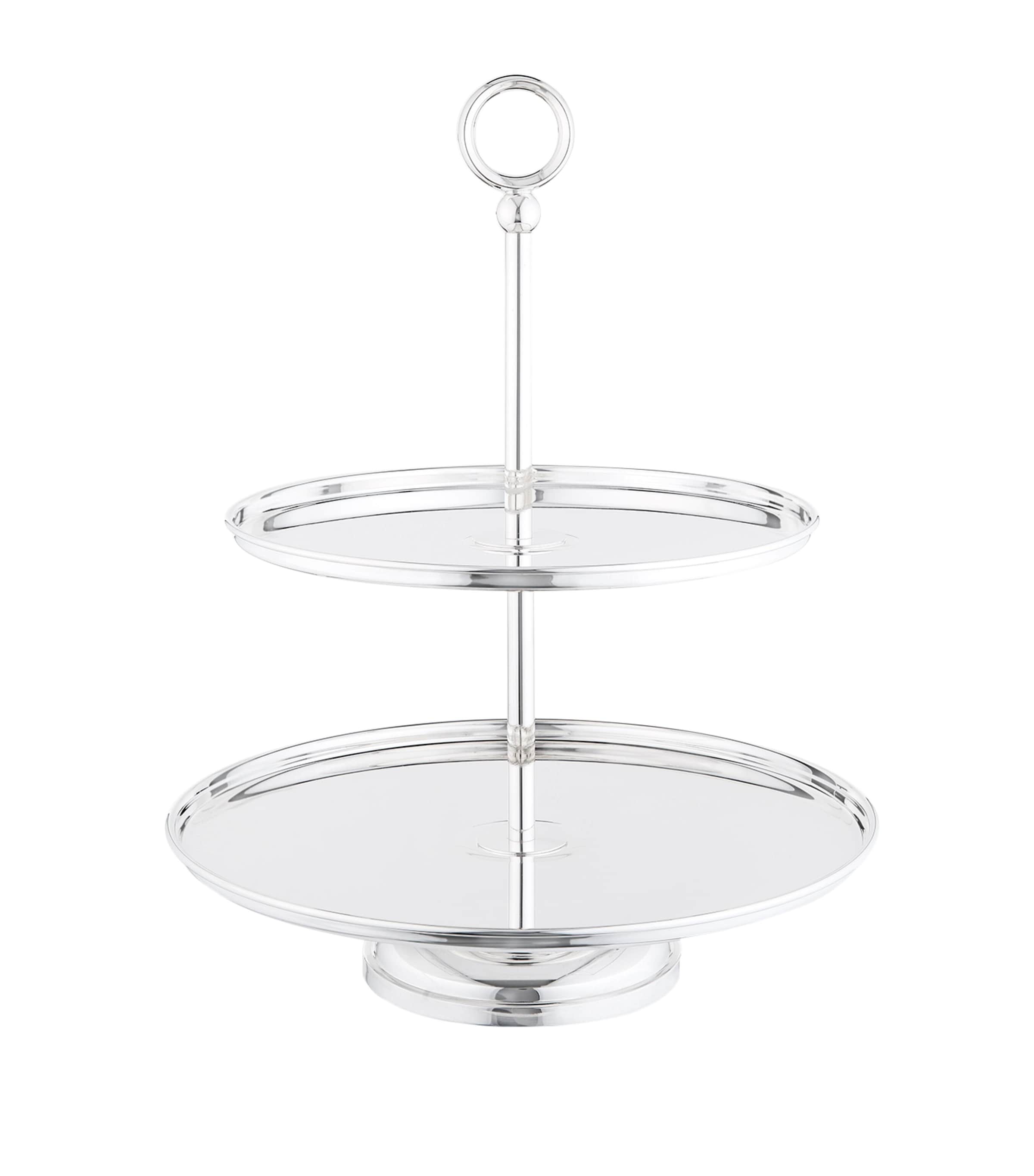 Greggio Silver-Plated Georgian 2-Tier Cake Stand