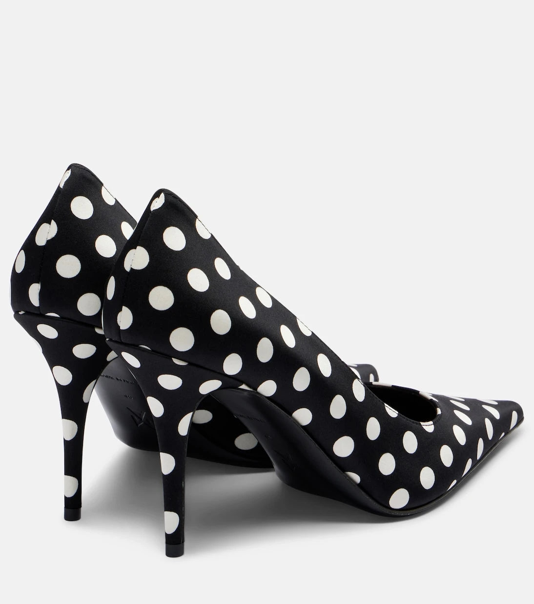 Amina Muaddi - Barbara 90 polka-dot satin pumps