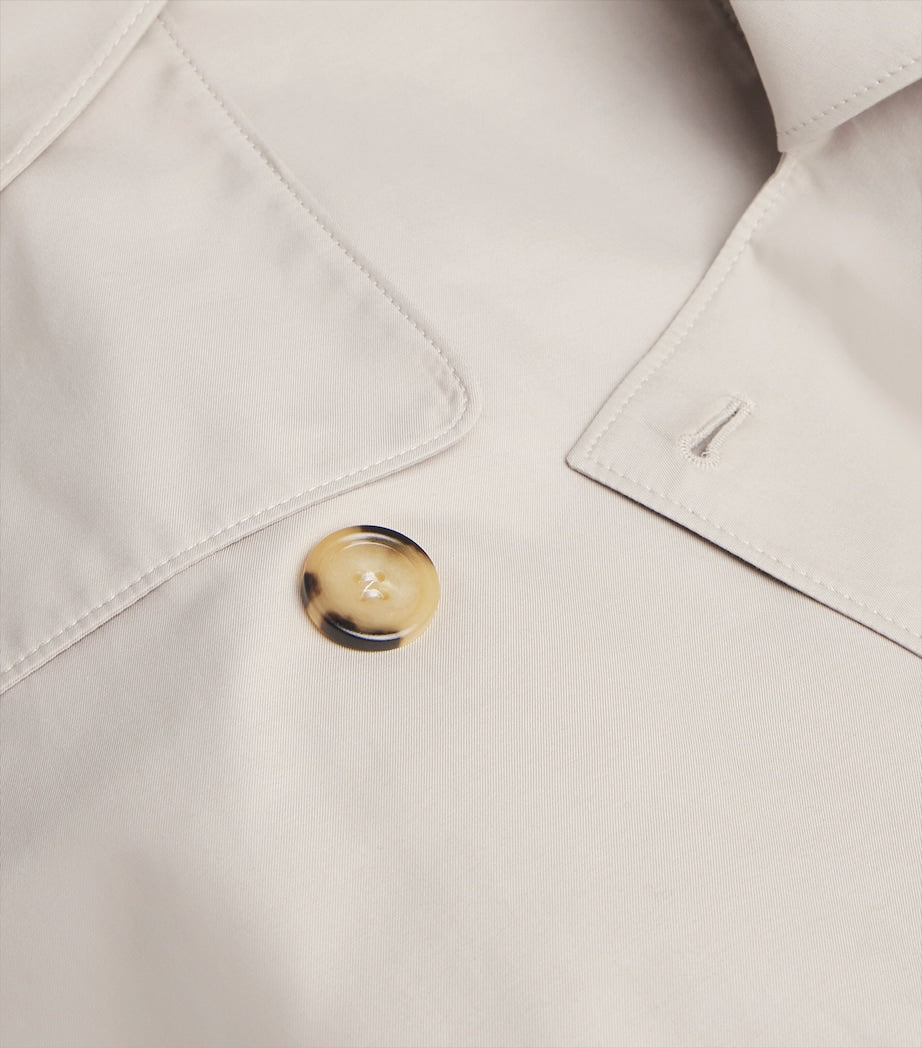 Max Mara White Cotton-Blend Trench Coat