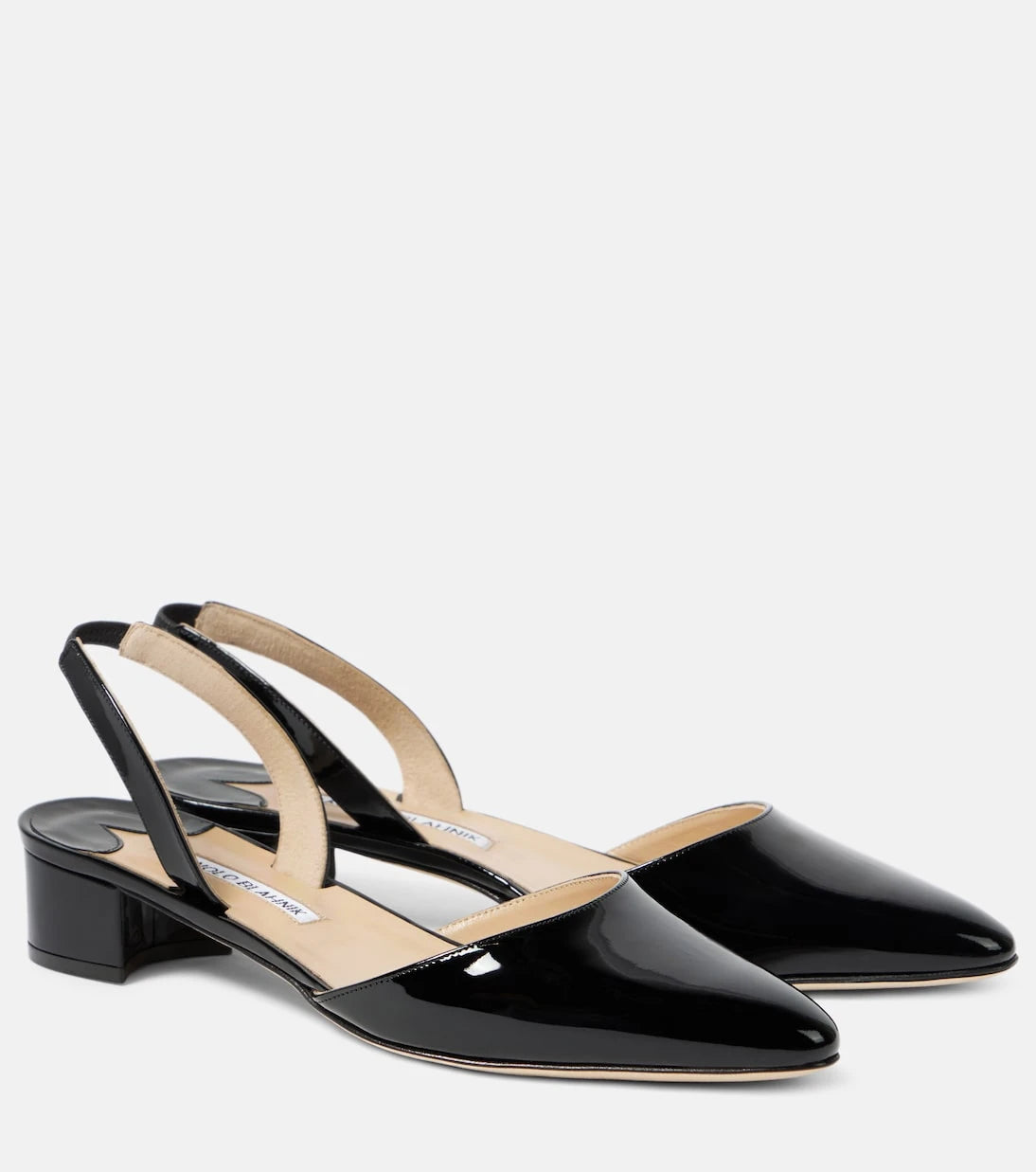 Manolo Blahnik - Aspro 30 patent leather slingback pumps
