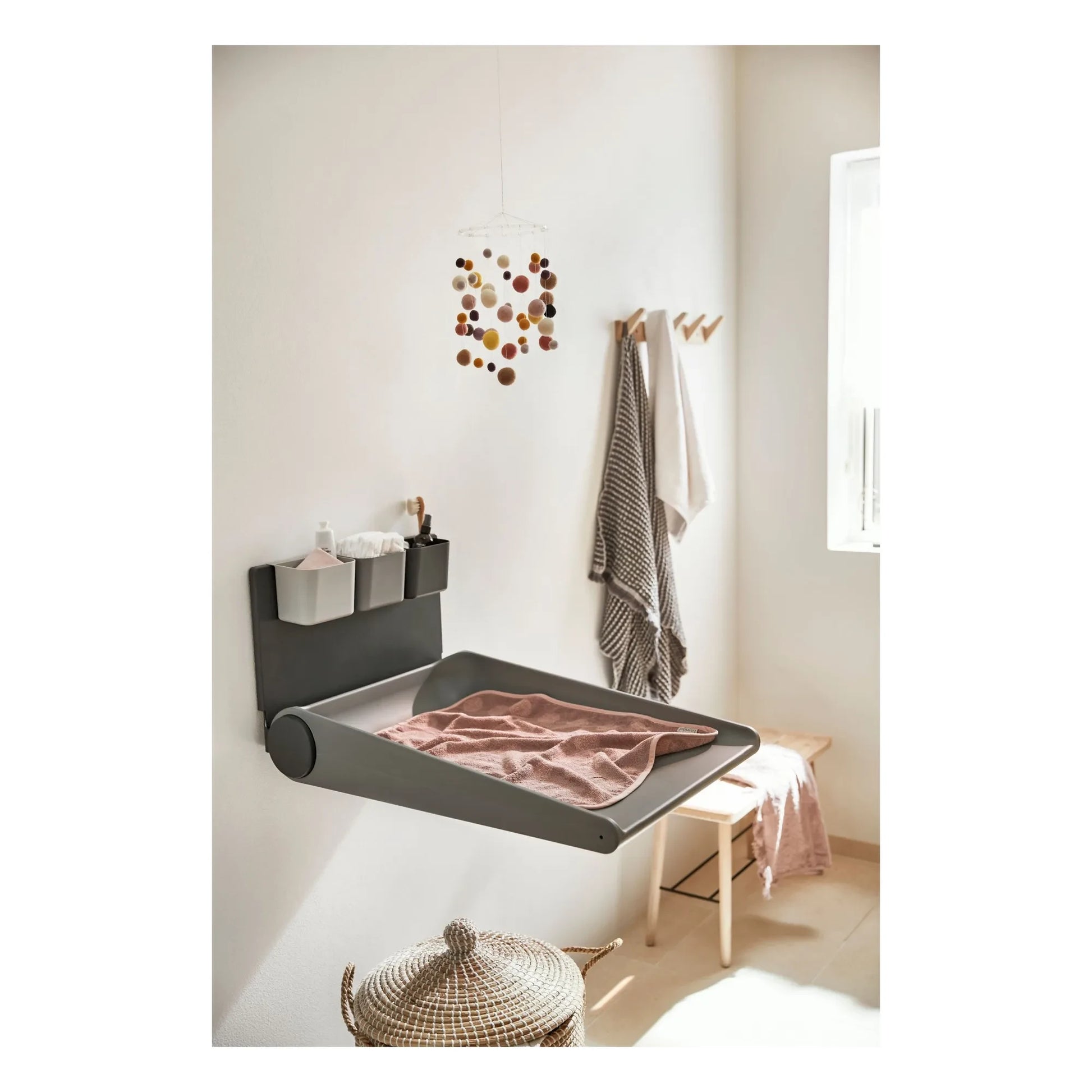 Leander - Wally Wall-mounted Changing Table | Grey