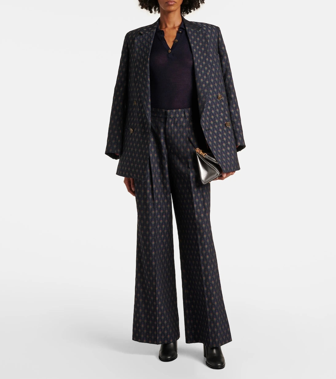 Etro - Printed wool and cotton polo sweater