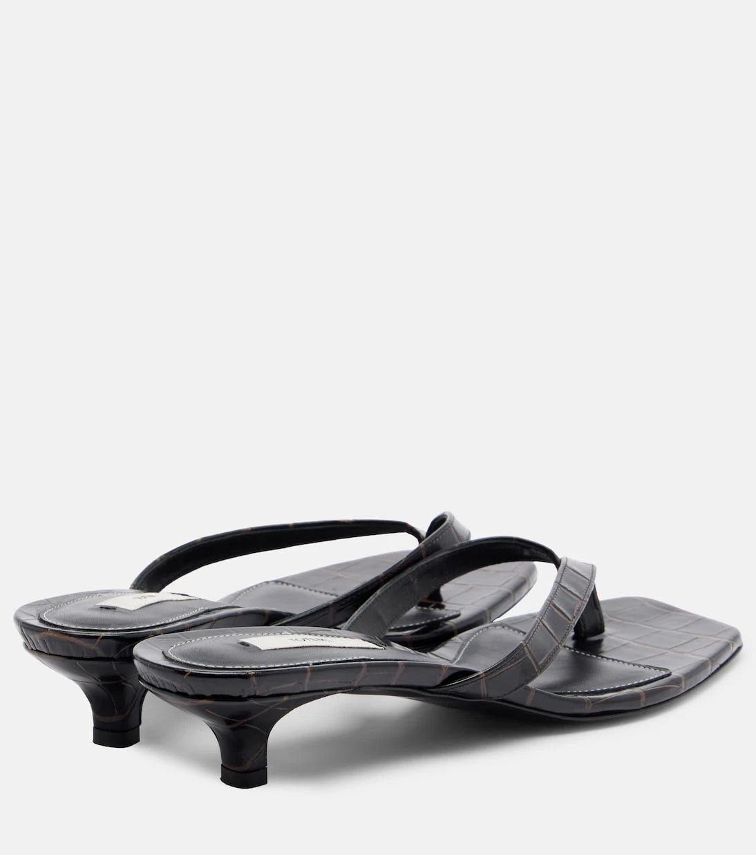 Toteme - Croc-effect leather thong sandals