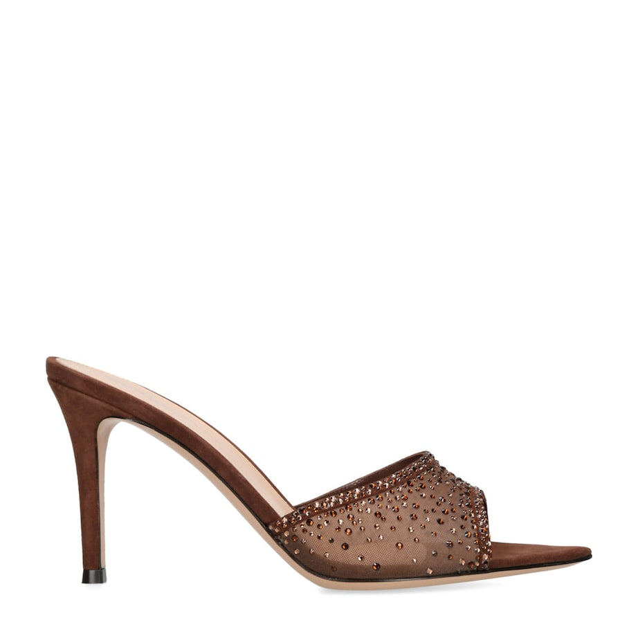 Embellished Rania Heeled Mules 85
