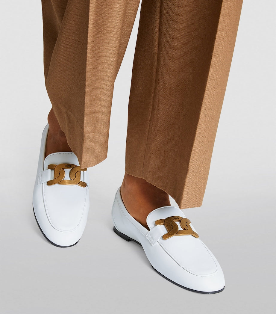 White Leather Loafers