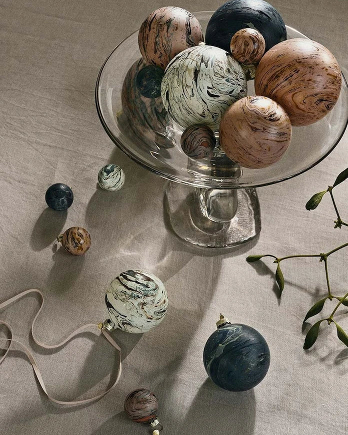 ferm LIVING Marble Baubles L Noel Ağacı Süs Seti (4 Adet)