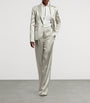 Ivory Satin Wide-Leg Trousers
