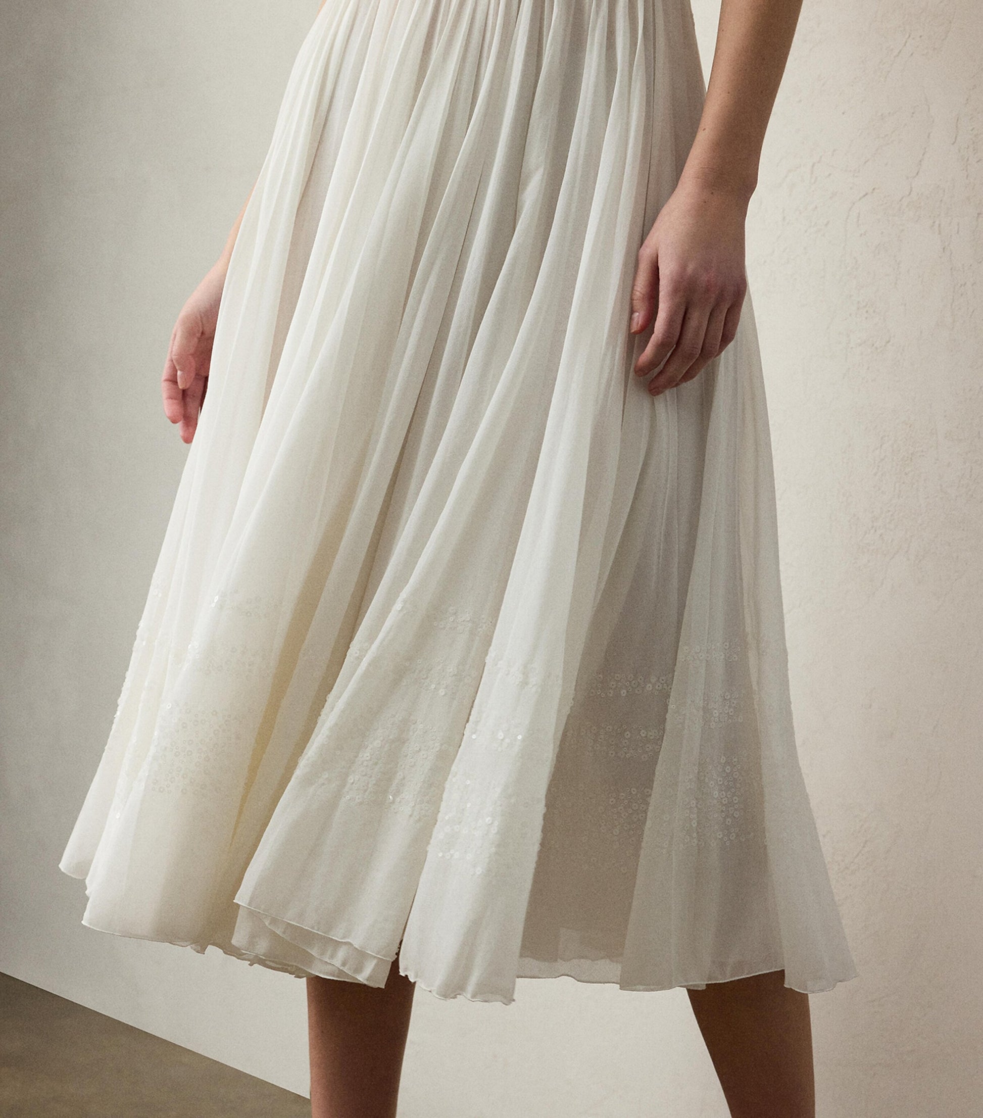 Cotton-Blend Trivelas Embellished Skirt