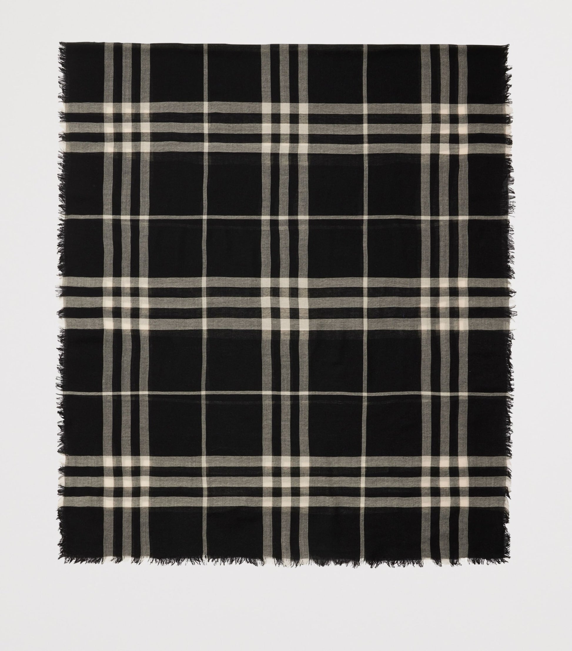 Wool Wide Check Scarf BLACK/CALICO IP CHK