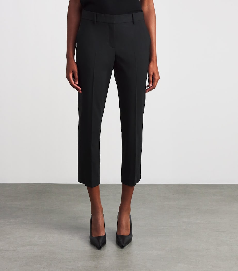 Theory Black Good Wool Cropped Treeca Trousers