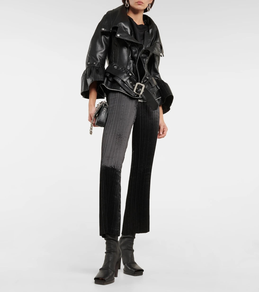 Junya Watanabe - Pleated slim satin pants