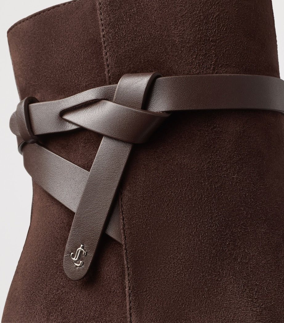 Jimmy Choo Brown Lawton AB 65 Suede Heeled Boots